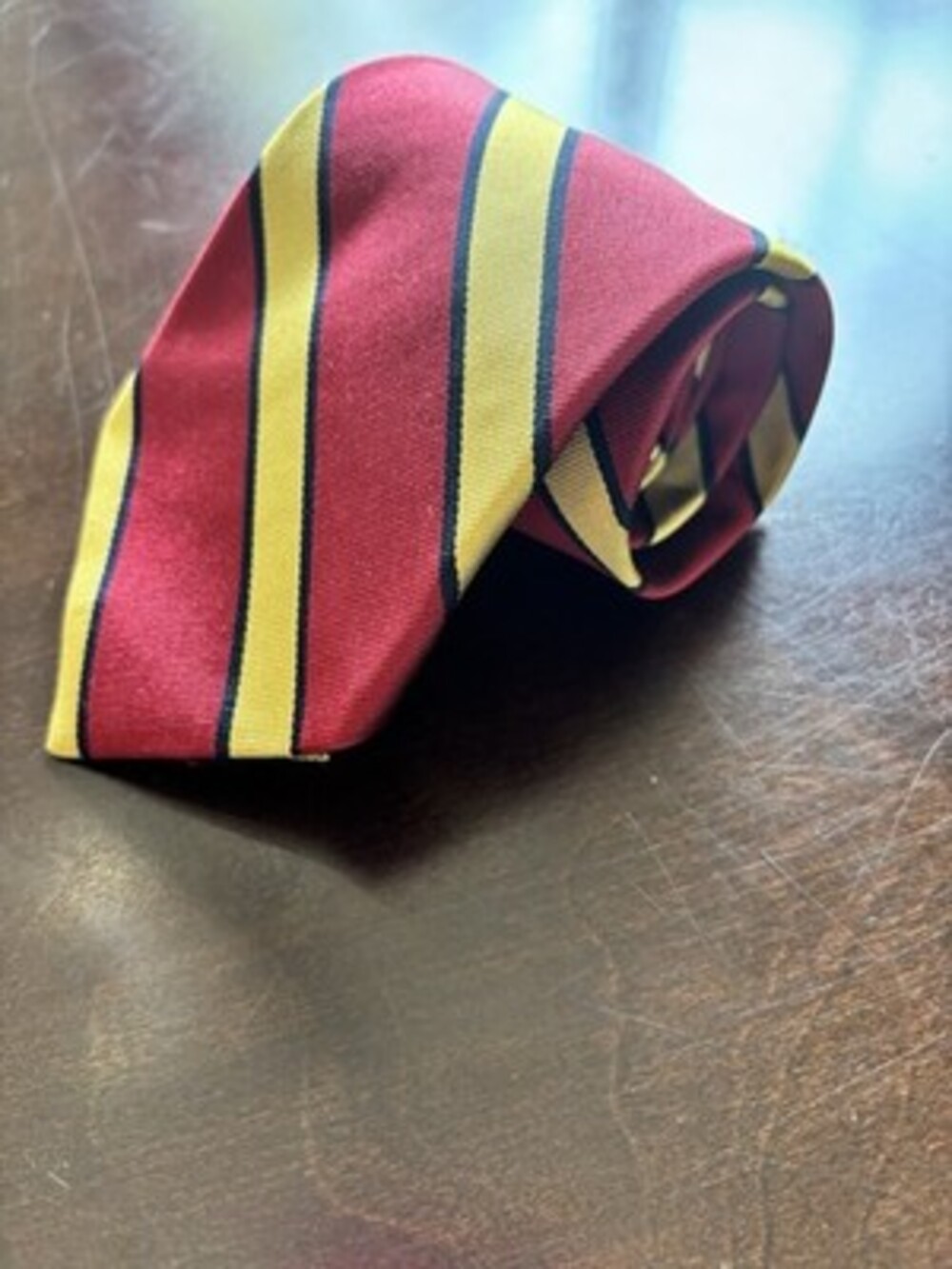 VTG WM CHELSEA LTD Men’s ALL Silk Red, Gold, & Blue Repp Striped Tie
